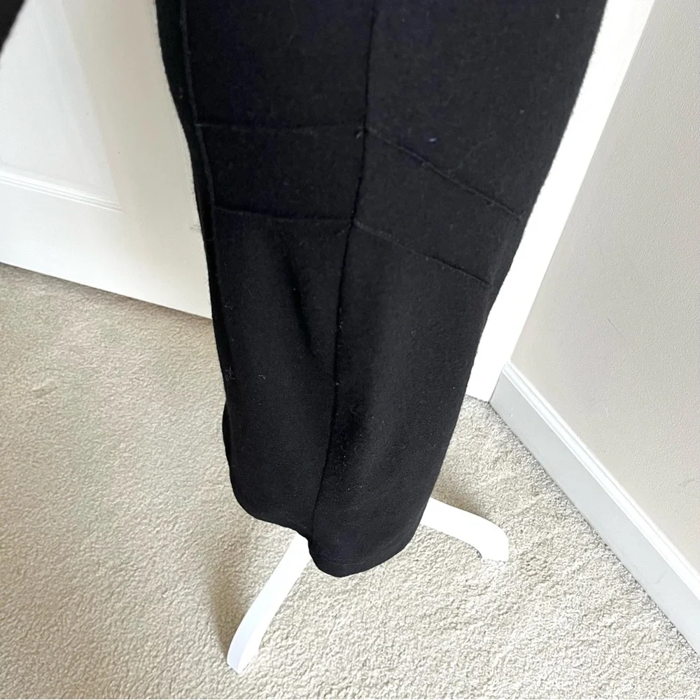 Vintage Thierry Mugler Active 70s Black Knit Virgin Wool Midi Dress Structured S